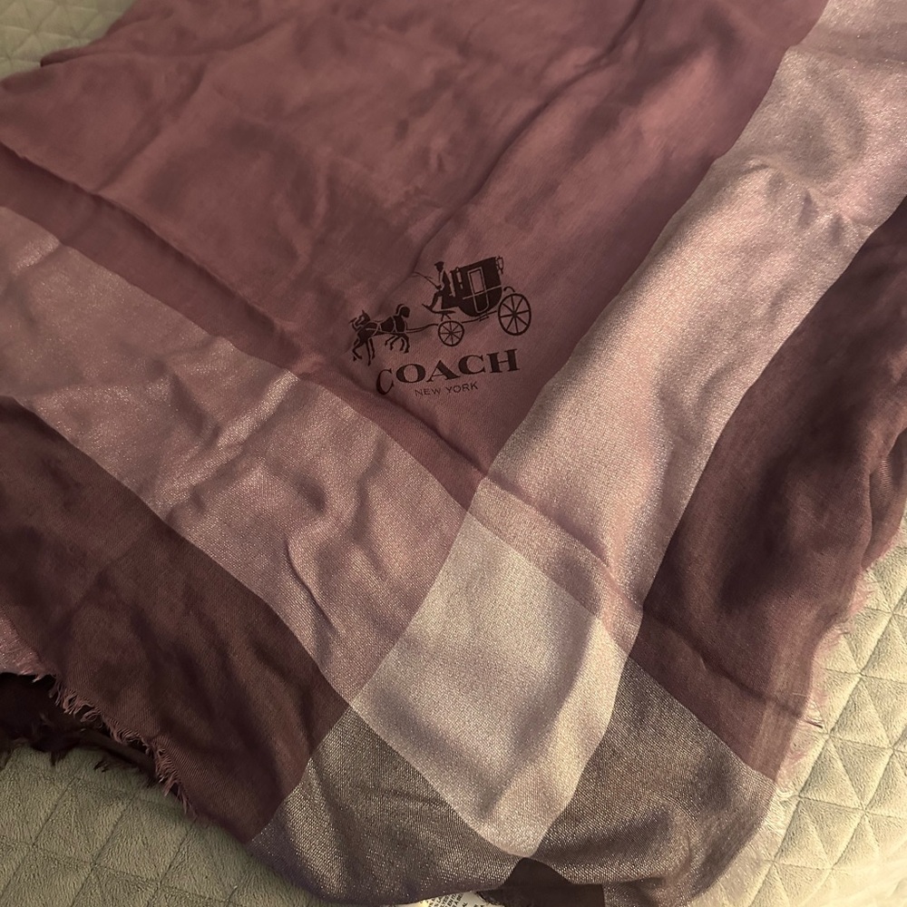 Coach Mauve and Gray Scarf